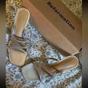 Reformation gaia rhinestone sandals